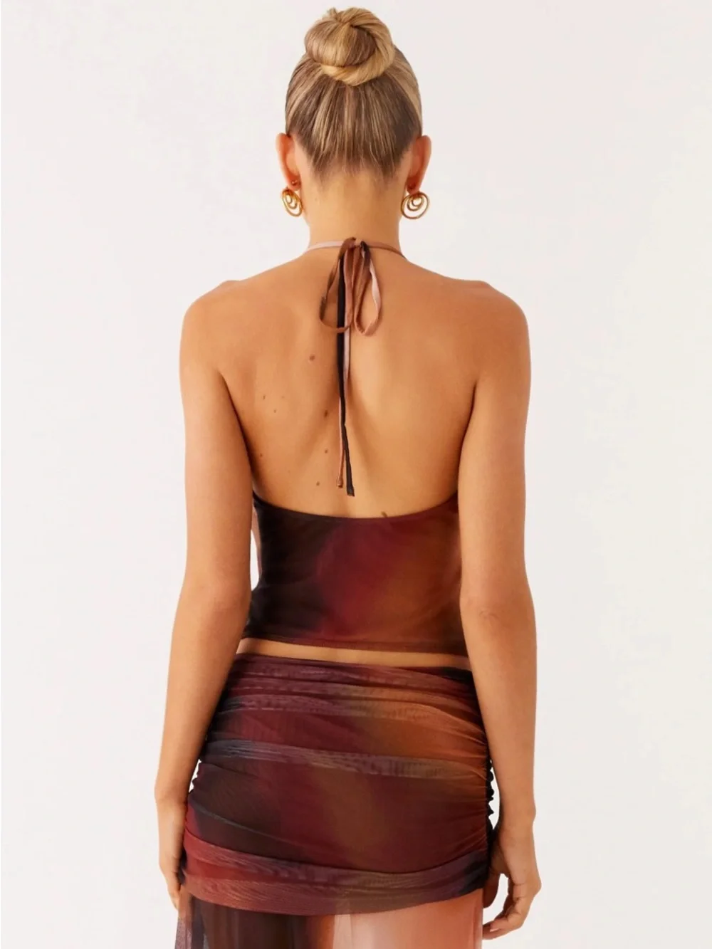 Peppermayo Brown and Black Ombre Cowl Halter Top - Picture 2 of 2